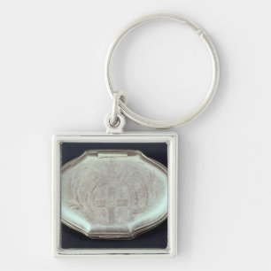 Chaveiro Snuff a caixa gravada com uma brasão, c.1820