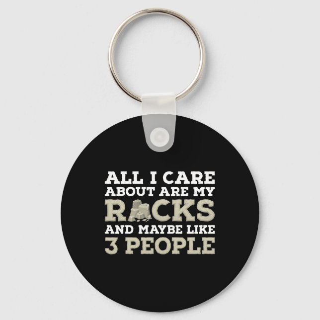 Chaveiro Só Me Preocupo Com Minha Caça De Rochas Geológicas (Frente)