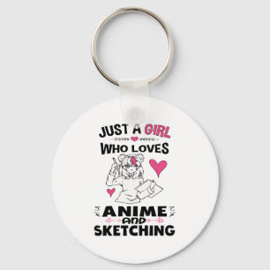 Chaveiro Só uma garota que ama anime e esboça garotas