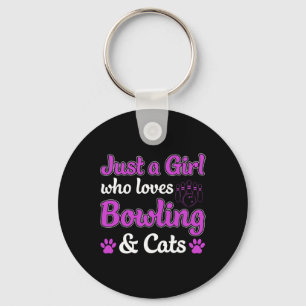 Chaveiro Só Uma Menina Que Ama Boliches E Gatos Engraçados