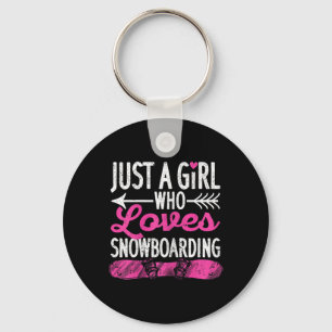 Chaveiro Só Uma Menina Que Ama Snowboard Engraçada