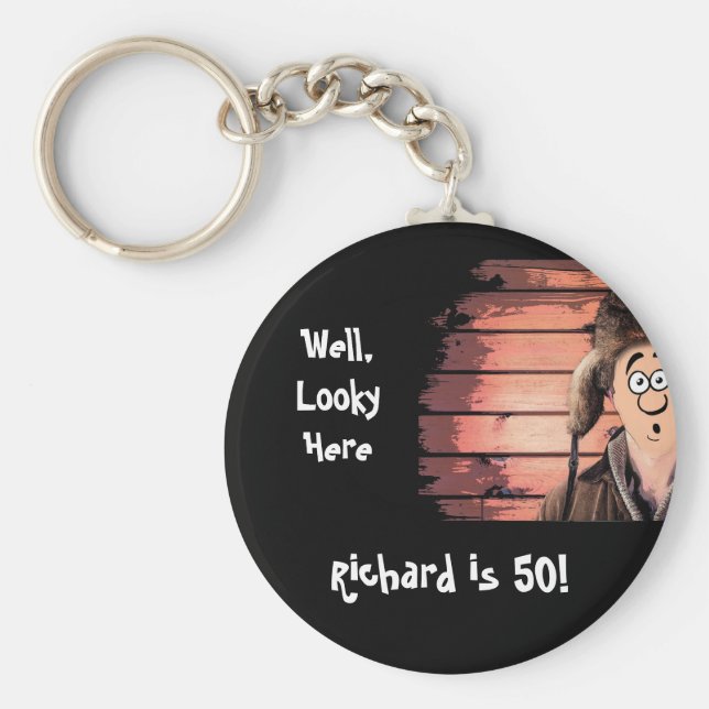 Chaveiro Sobre o Morro Engraçado do Redneck 50º aniversário (Frente)