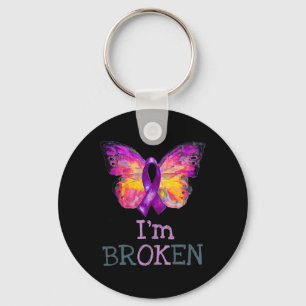Chaveiro Sobredosagem Borboleta Roxo Fita Roxa