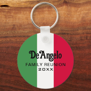 Chaveiro Sobrenome Italiano Nome Bandeira Personalizada Cor