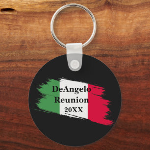 Chaveiro Sobrenome Italiano Nome Bandeira Personalizada Cor
