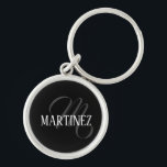 Chaveiro Sobrenome Personalizado Elegante Preto | Nome<br><div class="desc">Nome Personalizado Elegante Preto. Você pode optar por adicionar seu nome,  o nome de um ente querido ou uma mensagem especial. Seja um presente sincero para alguém que lhe é caro ou um tratamento pessoal,  a escolha é sua.</div>