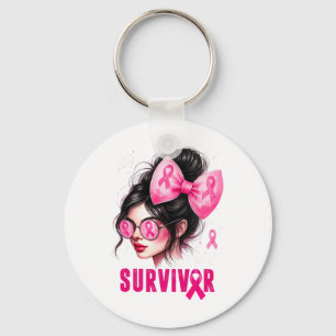 Chaveiro Sobrevivência Cancer de mama Consciência rosa Mens
