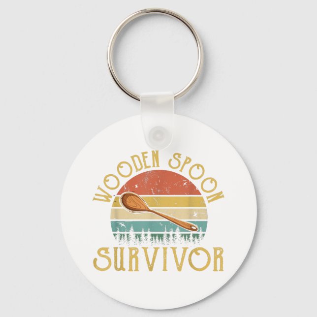 Chaveiro Sobrevivência Vintage, Sobrevivente de Madeira Eng (Frente)