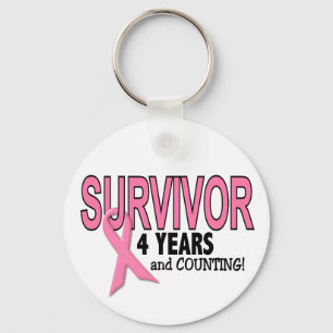 Chaveiro SOBREVIVENTE do CANCRO DA MAMA 4 anos & contagens