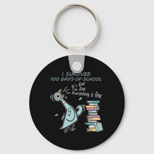 Chaveiro Sobrevivi 100 Dias De Escola Pombinho Engraçado 10