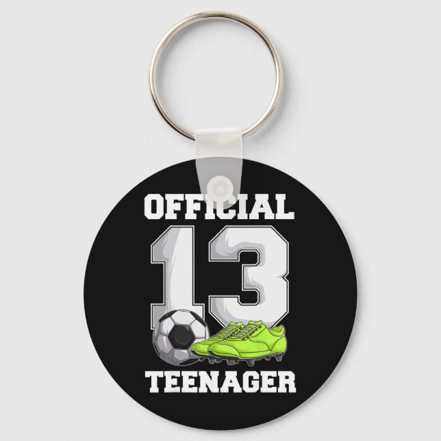 Chaveiro Soccer 13 Year Old Birthday Boy Shirt, Official Te (Frente)