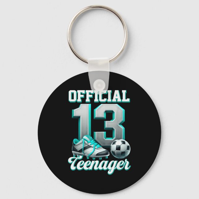 Chaveiro Soccer 13 Year Old Birthday Boy Thirteen Teenager  (Frente)