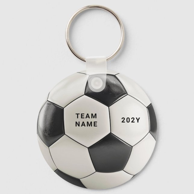 Chaveiro Soccer Ball Keychain | Personalized Team Name Year (Frente)