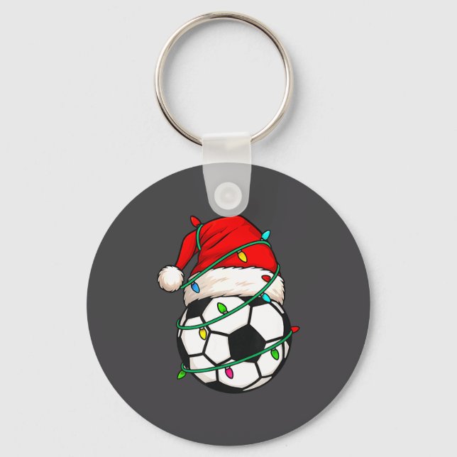 Chaveiro Soccer With Santa Hat Funny Christmas Xmas Gift  (Frente)