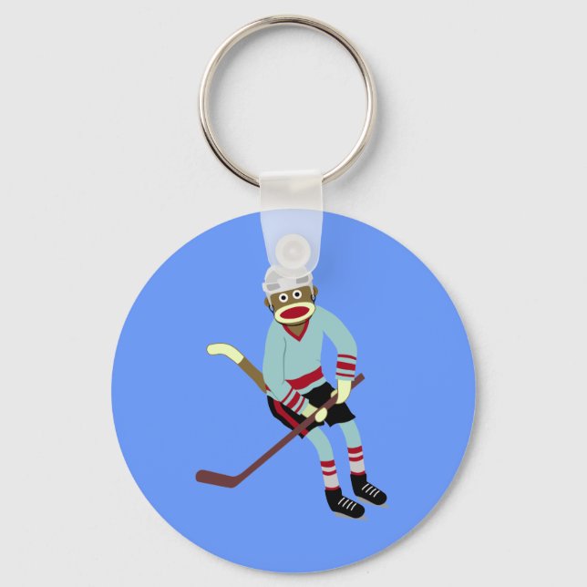 Chaveiro Sock Monkey Hockey Player (Frente)