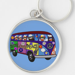 Chaveiro Sock Monkey Peace Bus Keychain