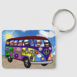 Chaveiro Sock Monkey Peace Bus Keychain