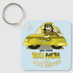 Chaveiro Sock Monkey Taxi Mãe