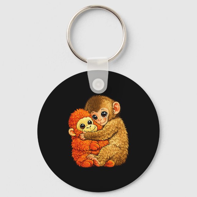 Chaveiro Soco de macaco bebê - meme engraçado de brinquedo  (Frente)