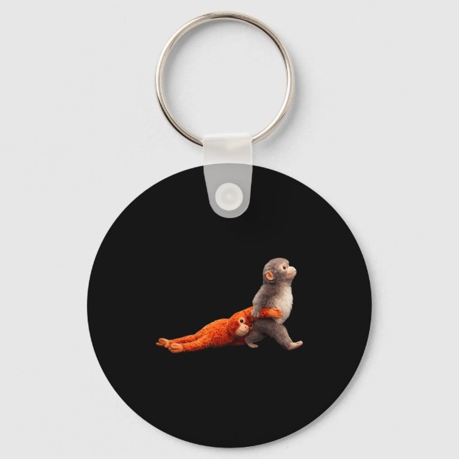Chaveiro Soco engraçado bebê sozinho macaco fofo pegadinha  (Frente)