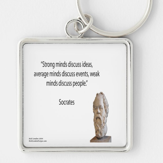 Chaveiro Socrates & Famous "Minds" Quote (Frente)