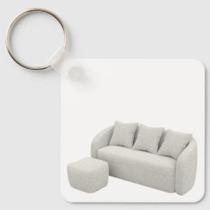 Chaveiro Sofá boucle com otomano