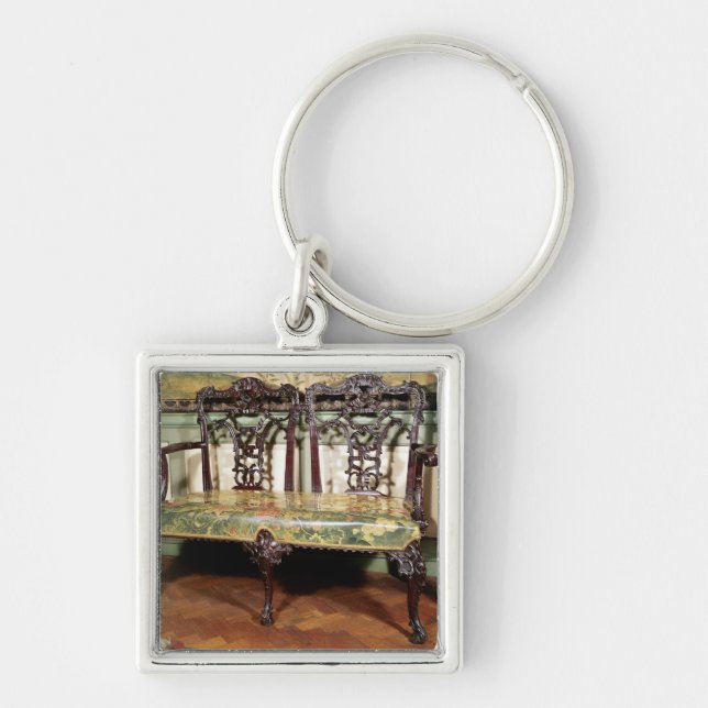 Chaveiro Sofá cinzelado, com o assento da tapeçaria, (Frente)