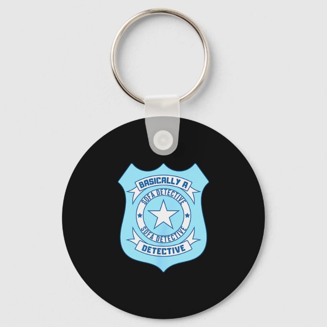 Chaveiro Sofa Detective Badge Funny True Crime Basically A  (Frente)