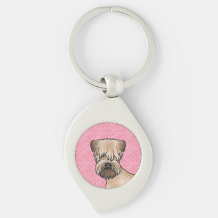 Chaveiro Soft-Coated Wheaten Terrier de frente com Corações
