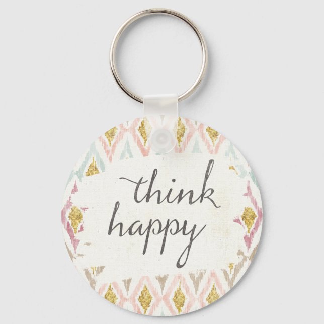 Chaveiro Soft Deco V | Think Happy (Frente)