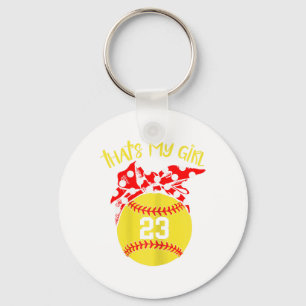 Chaveiro Softball Coque Desgrenhado Essa é Minha Garota #23