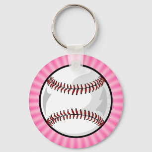 Chaveiro Softball cor-de-rosa
