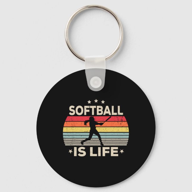 Chaveiro Softball É a Vida Meninas Mulheres Crianças Softba (Frente)
