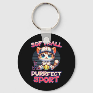 Chaveiro Softball É O Esporte Purrfeito Gatinho Fofo Gata