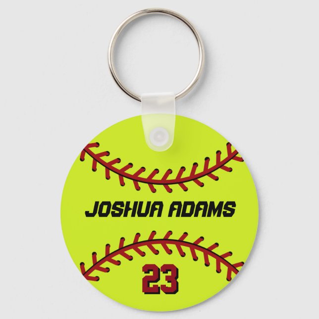 Chaveiro Softball Keychain for Sports Fans and Athletes (Frente)