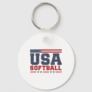 Chaveiro Softbol EUA Bandeira Americana Mulheres Homens Pat