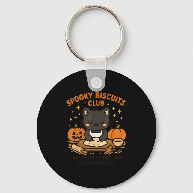 Chaveiro Soky Biscuits Club Cat Funny Halloween Baking Tee  (Frente)