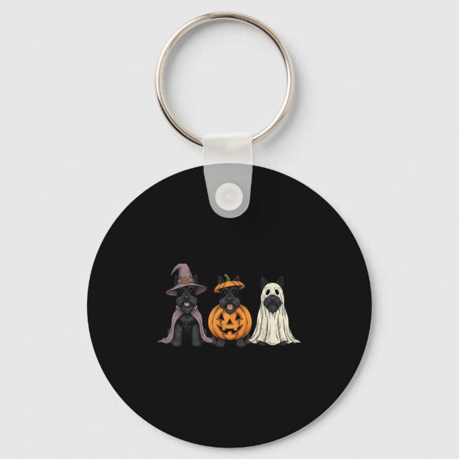 Chaveiro Soky Ghost Scottierrier Pumpkin Halloween Dog Love (Frente)