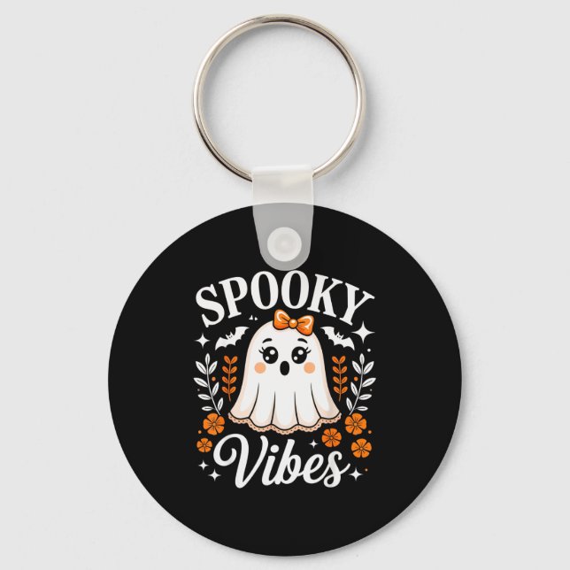 Chaveiro Soky Vibes Ghost Retro Groovy Halloween Women Girl (Frente)