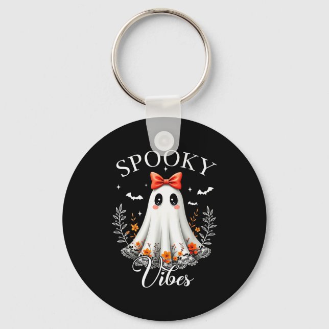 Chaveiro Soky Vibes Ghost Retro Groovy Halloween Women Girl (Frente)