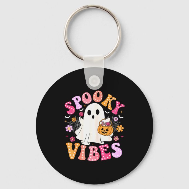 Chaveiro Soky Vibes Ghost Retro Groovy Halloween Women Girl (Frente)