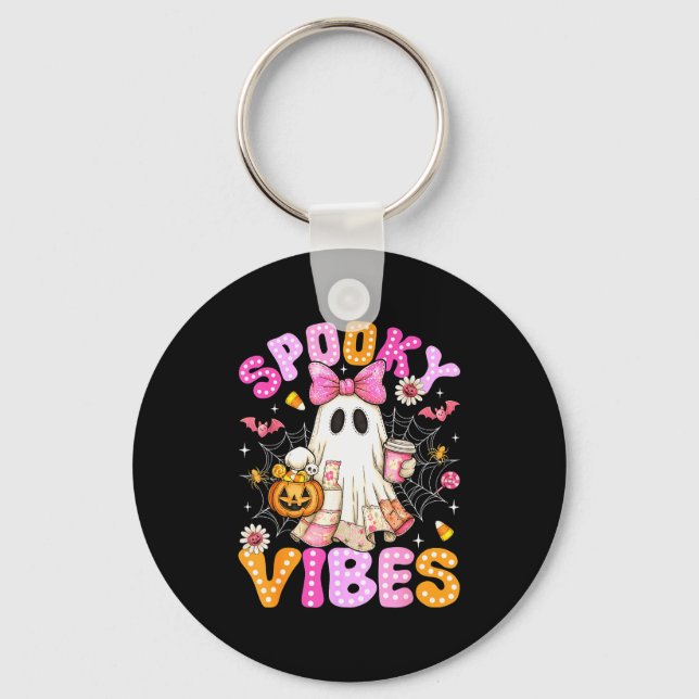 Chaveiro Soky Vibes Ghost Retro Groovy Halloween Women Girl (Frente)