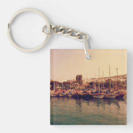 Chaveiro Sol de Bodrum porto de Bodrum, retro, vibrante