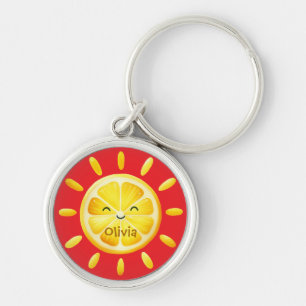 Chaveiro Sol de Limão Fofo e Raios de Sol