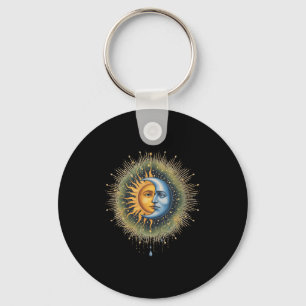 Chaveiro Sol e Lua Celestial Boho Místico Hipe 90s