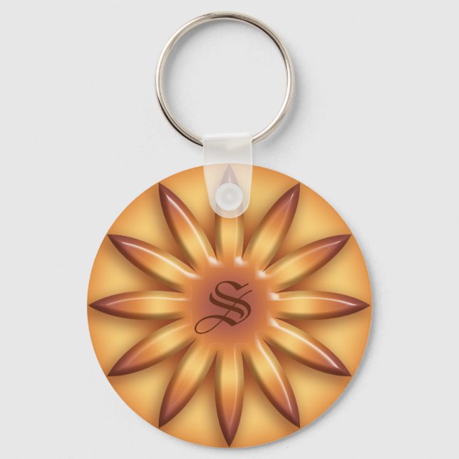 Chaveiro Sol étnico. Textura geométrica de gradiente. (Frente)