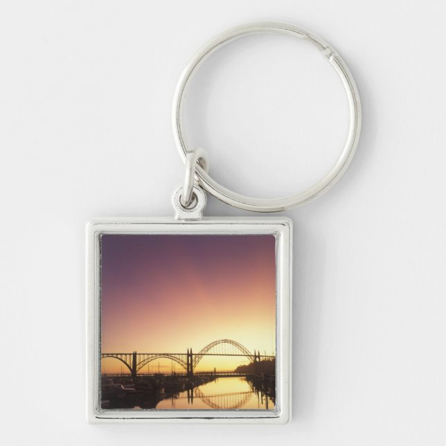 Chaveiro Sol se pondo atrás da Ponte Newport, Oregon (Frente)
