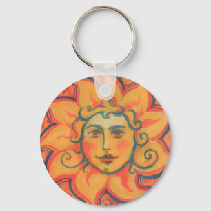 Chaveiro Sol sorridente, Arte Fantasia Fairytale, Amarelo L