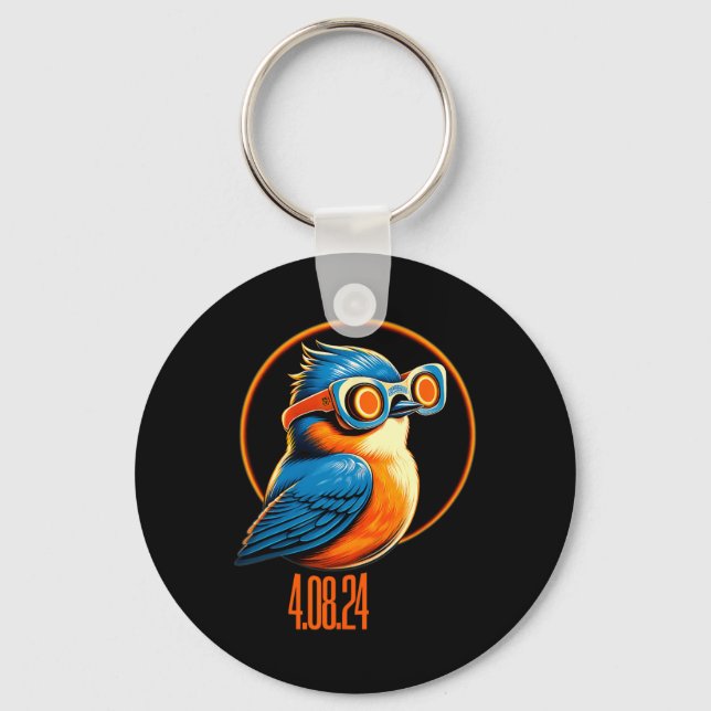 Chaveiro Solar Eclipse 04 08 2024 Oriental Bluebird Eclipse (Frente)