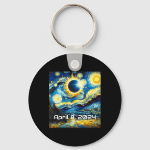 Chaveiro Solar Eclipse 2024 Starry Night Painting Van Gogh